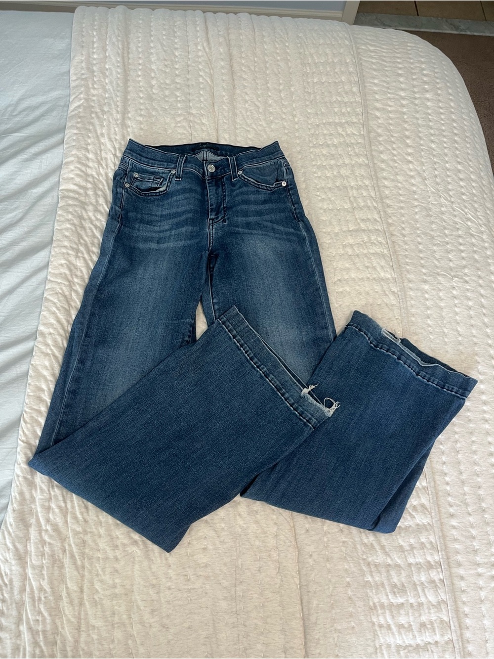 7 For All Mankind Dark Blue Flare Jeans